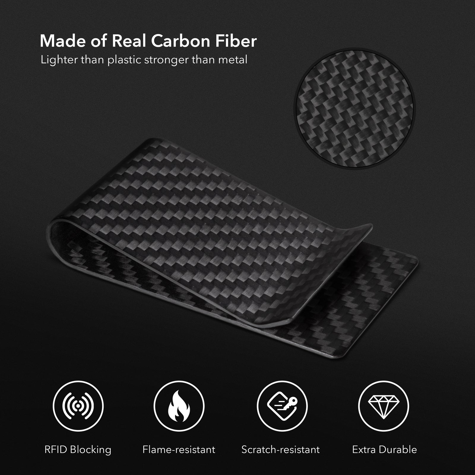 Carbon Fiber Money Clip Matte / Black