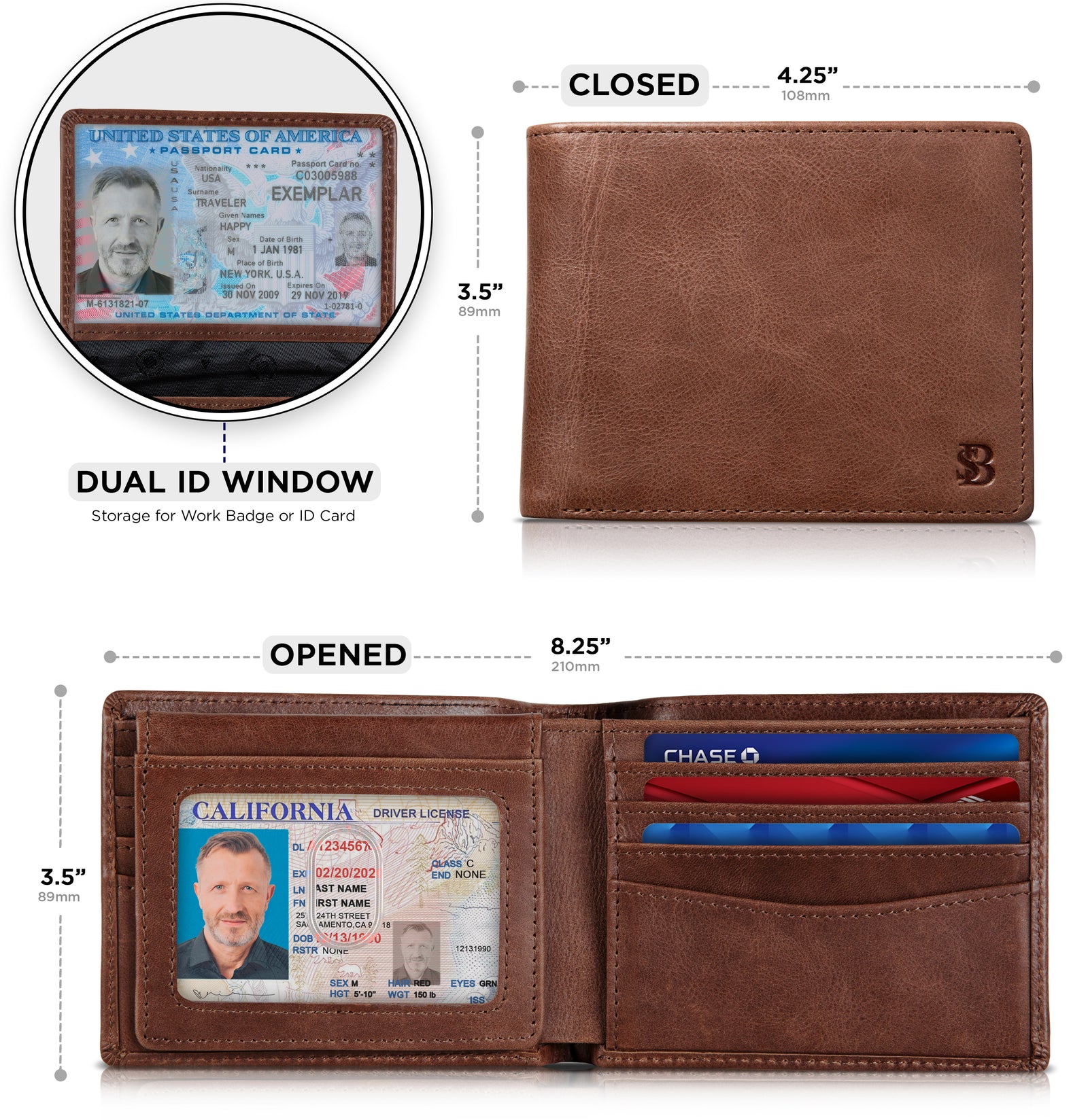 Serman Brands Men's Slim Bifold Wallet
