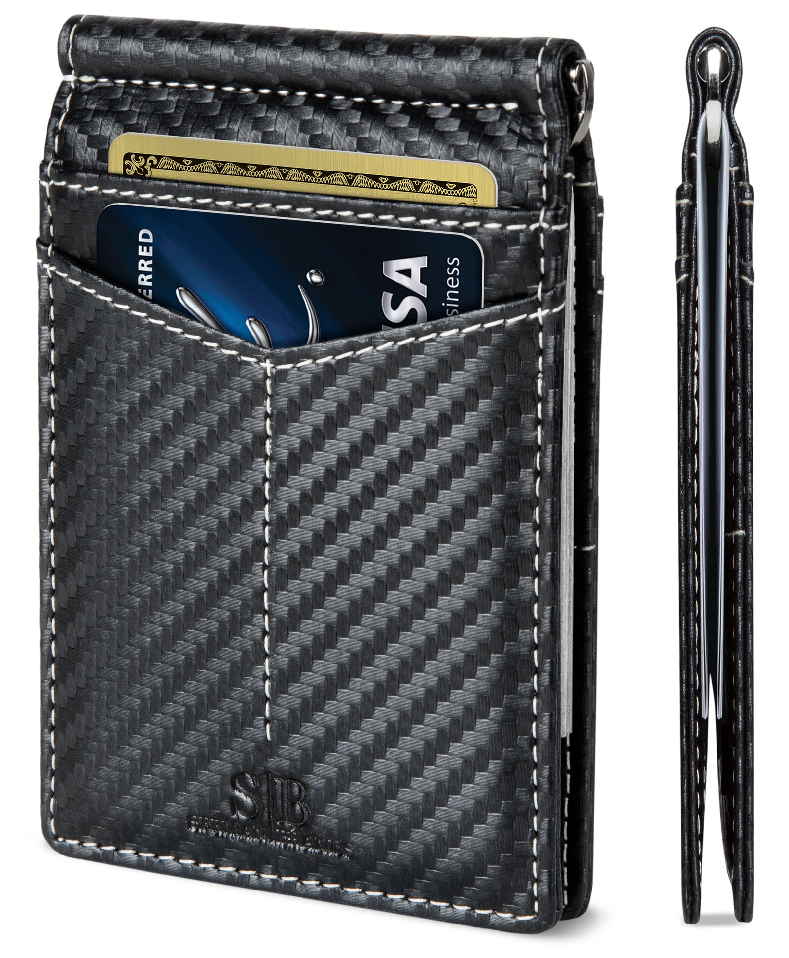 Serman Brands Mens Slim Bifold Wallet, RFID Blocking Minimalist, Front  Pocket, Full Grain Leather Wallets for Men, Thin & Stylish