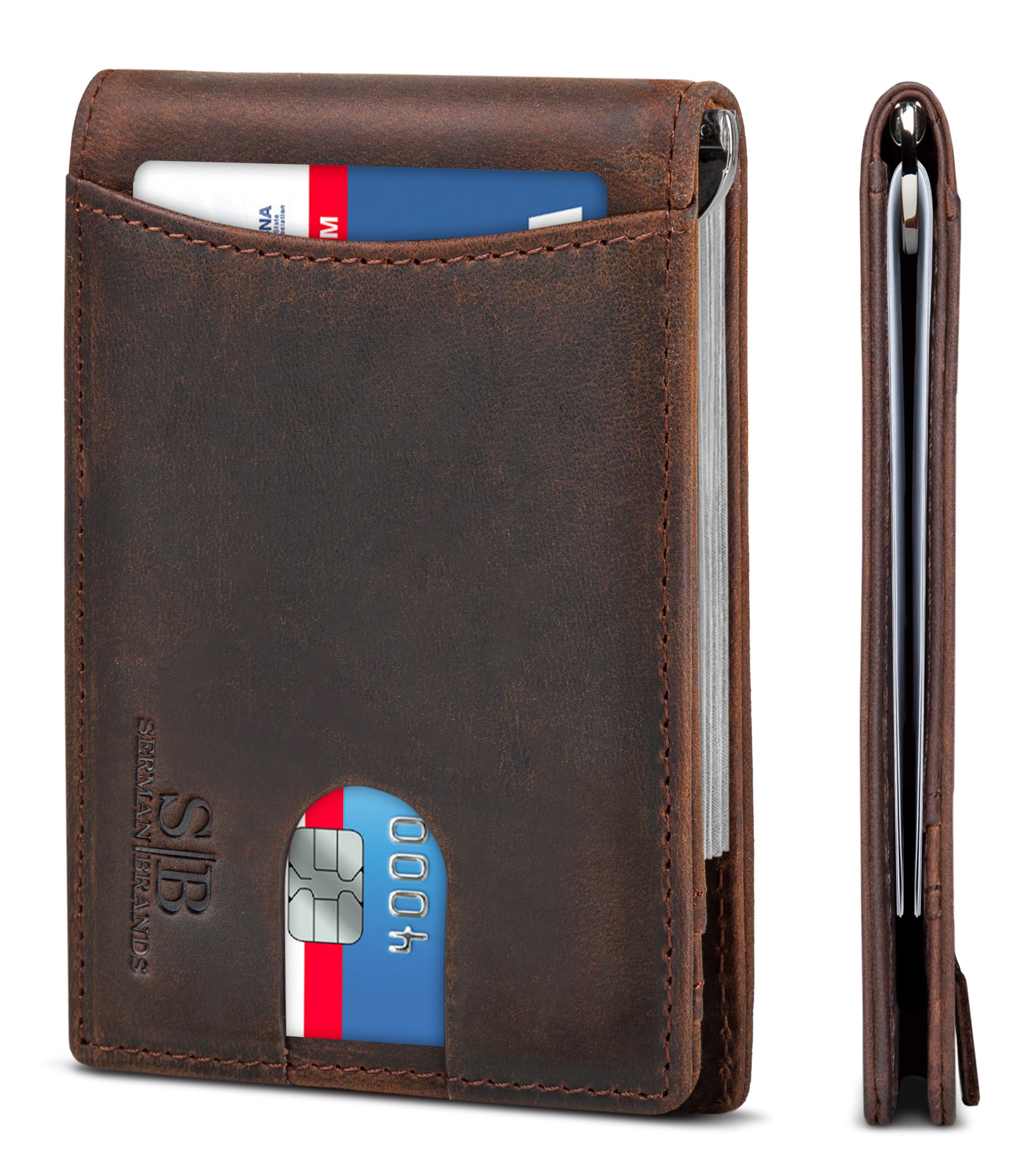 Serman Brands Men's RFID Blocking Slim Bifold Wallet